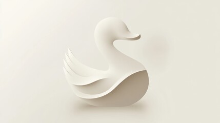 2025 logo in duck shape with neutral tones, featuring clean, minimalist lines and soft gradients for an elegant and unique concept