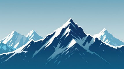 Fototapeta premium Mountain range with snow on the peaks