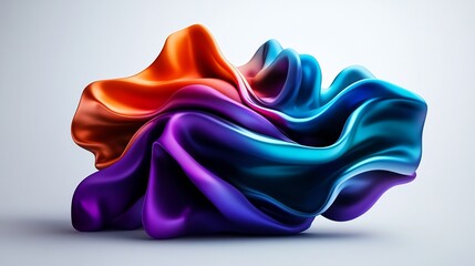 Obraz premium Abstract Colorful Swirling Fabric: A 3D Render of Vibrant Hues