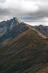 Dramatic Mountain Landscape Under Cloudy Sky