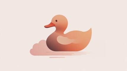 Abstract 2025 design in a duck shape, paired with soft cloud accents and muted warm tones for a unique and minimalist style