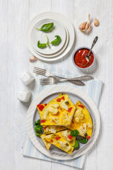 cauliflower, zucchini and red bell pepper frittata
