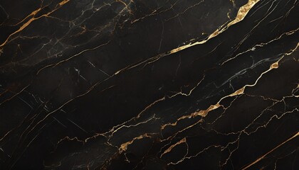 Marble Background - Textured of the black marble background. Thin Gold patterned natural of dark gray marble