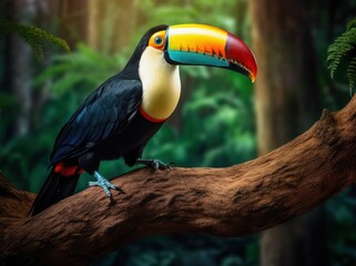 Obraz premium Toucan on a Branch in the Jungle