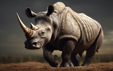 Fototapeta premium White Rhino in the Wild
