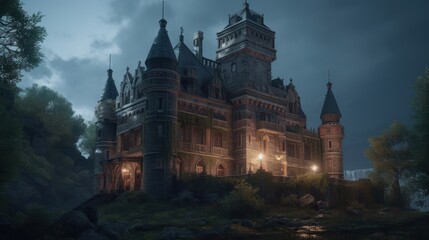 Obraz premium Enchanted Castle at Dusk