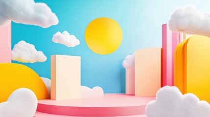 Fototapeta premium Ad space with cloud and sky elements, blending natural cloud textures with open sky visuals for branding and marketing
