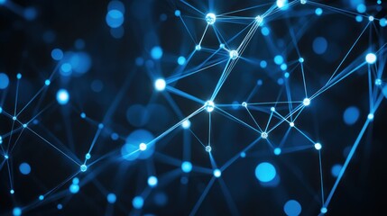 Obraz premium Abstract Blue Network Connection