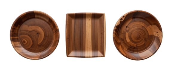 Elegant Wooden Platters: A Trio of Exquisite Serving Dishes