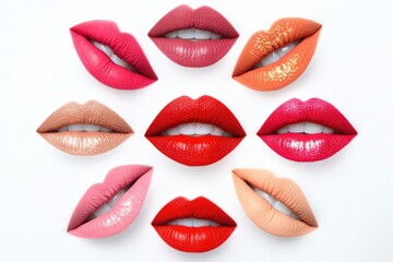 Obraz premium A collection of various colored lipsticks arranged in a circular shape