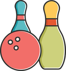 Colorful Bowling Icon - High-Quality Vector for Gaming Graphics