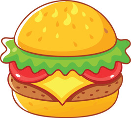 Hot Burger Clipart - Creative Vector Design for Food Lovers
