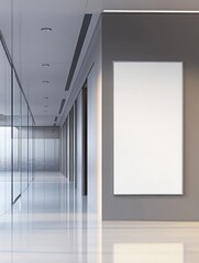 Blank Poster on Empty Room Wall