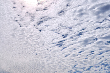 Blue sky full of white clouds, sunny day