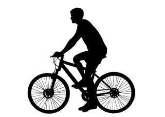 silhouette of a cyclist