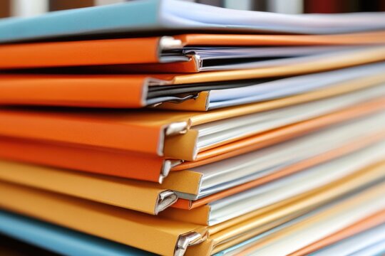 A pile of notebooks stacked on top of each other, perfect for office or school use