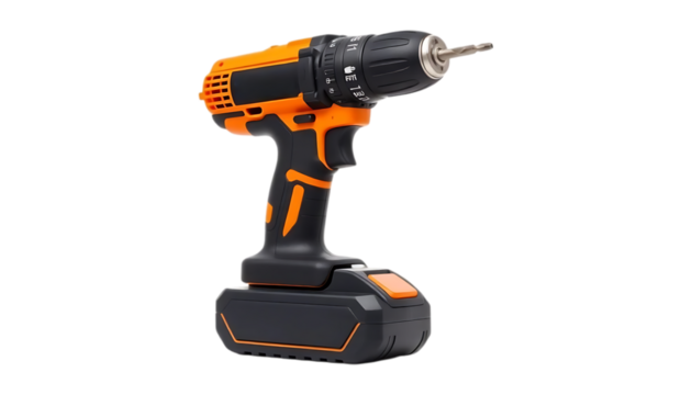 cordless drill isolated on transparent background