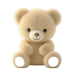 Fototapeta premium Cute Fluffy Teddy Bear with a Friendly Smile White background. 