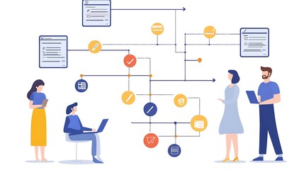 a flowchart showing the process of conducting an FBA, with visual elements representing the identification of triggers and functions of behaviors, creating a clear and informative layout