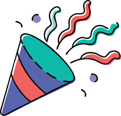 Fun Party Popper Icon - Creative Vector for Party Invitations