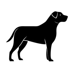 A simple and approachable standing dog icon, perfect for pet branding, animal care services, and graphic design projects.