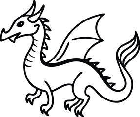 Fototapeta premium Cute Green Dragon Clipart - High-Quality Vector Illustration