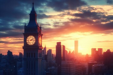 Cinematic Skyline at Sunset