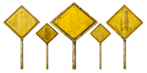 yellow traffic sign with shadow