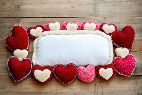 A decorative frame made from interconnected hearts