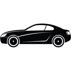 Minimalistic Black Luxury Car Vector for Automotive Branding
