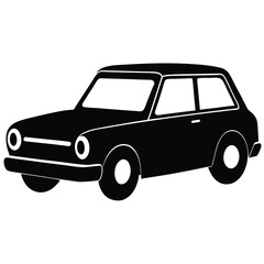 Minimalistic Black Luxury Car Vector for Automotive Branding
