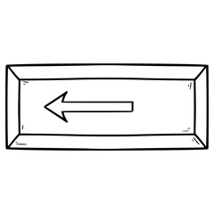 backspace button illustration hand drawn outline vector