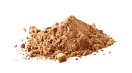 Protein whey powder on transparent background 