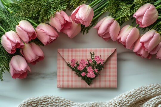 A bouquet of pink flowers arranged on a table