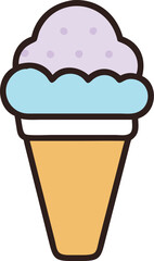 Delicious Ice Cream Cone Icon – Vector Illustration