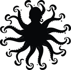 Stylish Octopus Illustration for Branding and Projects
