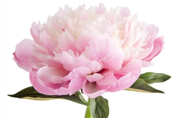 A close-up of a single pink flower on a white background, ideal for use in designs and layouts where a pop of color is needed