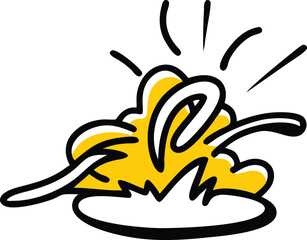 Dynamic Vector Art of Spaghetti for Food Branding
