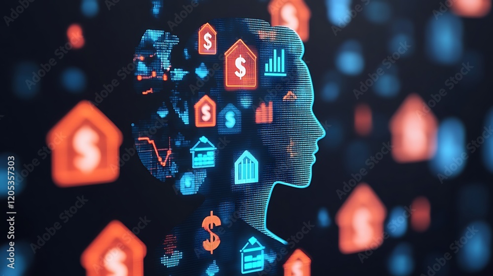 Aufkleber digital profile financial data real estate and investment analysis visualization