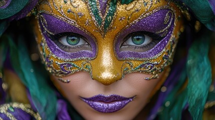 A close-up of a person wearing a mask, suitable for use in a variety of settings where anonymity is desired