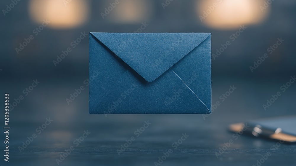 Aufkleber floating blue envelope digital communication email concept message delivery