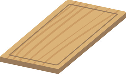 Rectangle wooden cutting board isometric