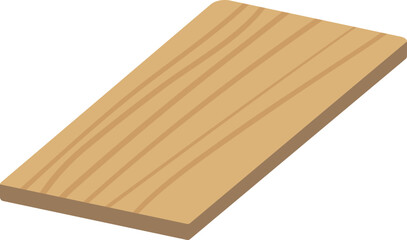Rectangle wooden cutting board isometric