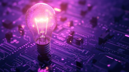 Lightbulb on a Circuit Board