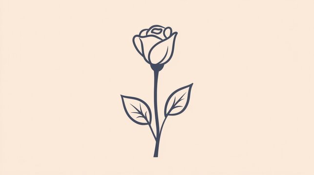 Clean rose logo design with a simplified rose icon and bold, modern typography, styled for a professional and elegant brand identity