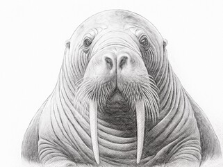 Generated Image Walrus Redrawn Black