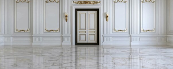 Gate Iron Elegant interior with marble flooring and ornate details
