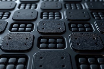 Elegant geometric black and white 3D waffle seamless