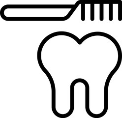 Set of tooth care icons, dentist, health care. Vector illustration. Dental elements stroke pictogram and minimal thin web icon set. 