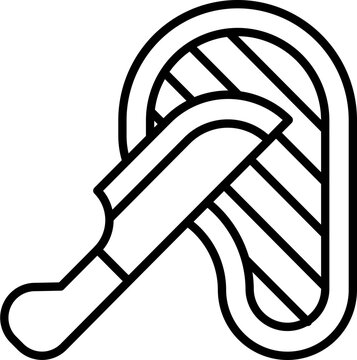 knife cutting meat black outline clip art preview